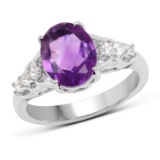 APP: 0.3k Gorgeous Sterling Silver 2.32CT Amethyst Ring App. $290 - Great Investment - Classic Piece