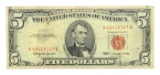 Rare 1963 $5 US Red Seal Note Great Investment