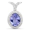 APP: 12.4k Gorgeous 14KT. White Gold 3.82 Tanzanite and Diamond Pendant (Vault_P)