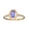 Designer Sebastian 14KT. Gold 0.50CT Oval Cut Tanzanite and 0.06CT Round Brilliant Cut Diamond Ring