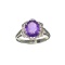 APP: 0.5k Fine Jewelry 3.14CT Purple Amethyst And White Sapphire Sterling Silver Ring