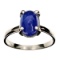 APP: 1k Fine Jewelry Designer Sebastian 3.75CT Oval Cut Cabochon Tanzanite and Sterling Silver Ring