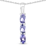 APP: 1.7k Gorgeous Sterling Silver 0.75CT Tanzanite Pendant App. $1,680 - Great Investment - Superio