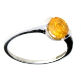 APP: 0.4k Fine Jewelry Designer Sebastian 1.50CT Round Cut Citrine Quartz and Sterling Silver Ring