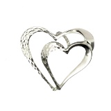 Fine Jewelry, 14KT. White Gold, Heart Pendant