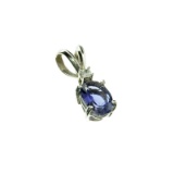 APP: 1k Fine Jewelry 14 kt. White Gold, 0.50CT. Lolite And Diamond Pendant