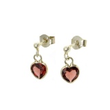 Garnet and Sterling Silver Earrings