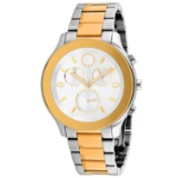 *Movado Women's Bold Round Stainless Steel Case Silver Dial Mineral Push/Pull Crown Quartz Movement