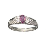 APP: 0.7k 0.29CT Ruby And Topaz Platinum Over Sterling Silver Ring