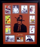 *Rare John Wayne with Authentic Swatch of Clothing Museum Framed Collage - Plate Signed