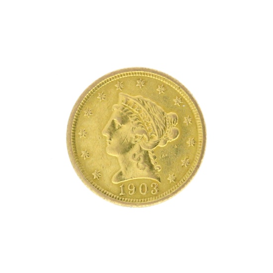 Rare 1903 $2.50 Liberty Head Gold Coin Great Investment