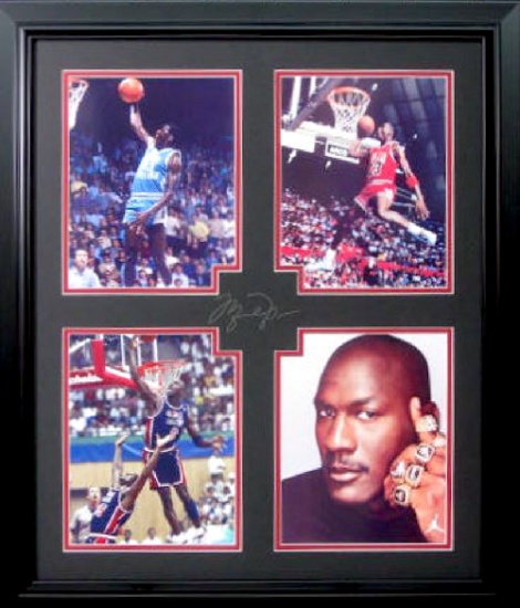 *Rare Michael Jordan Museum Framed Collage - Plate Signed