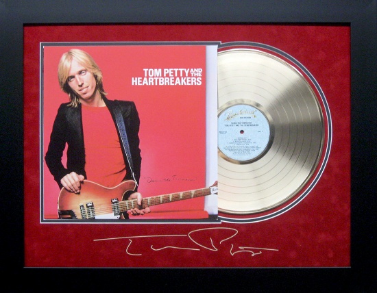 *Rare Tom Petty and the Heartbreakers Damn the Torpedoes Album Cover and Gold Record Museum Framed C