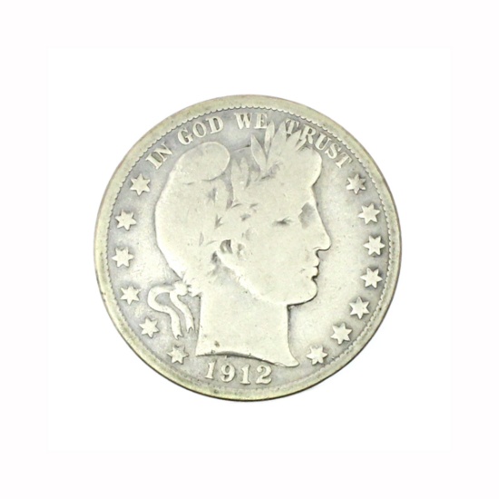 Rare 1912-S Barber Half Dollar Coin
