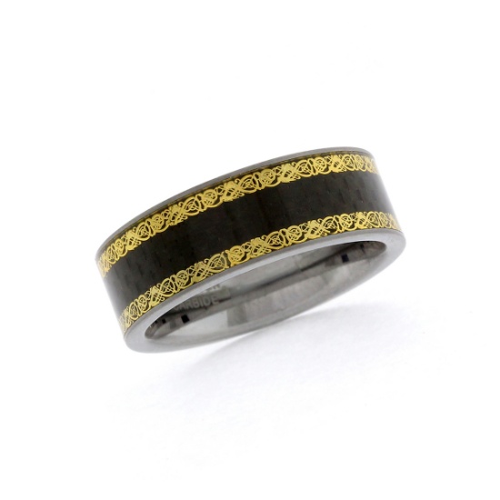 Gorgeous Solid Tungsten Men's Ring Size 10 Design 3