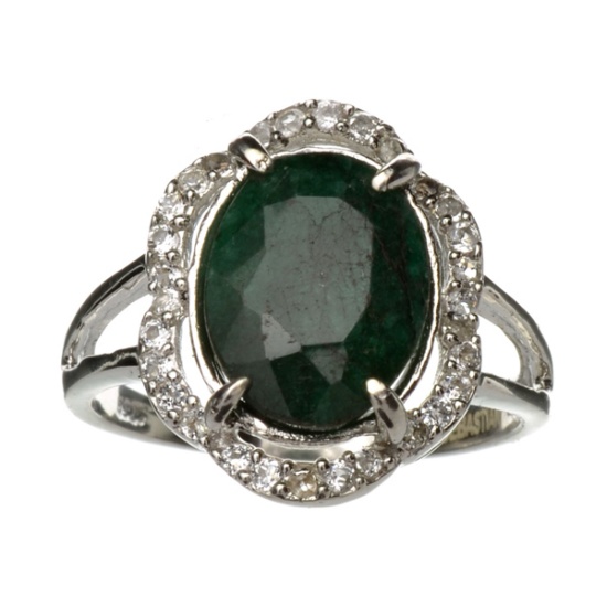 APP: 3.7k Fine Jewelry Designer Sebastian 3.06CT Green Beryl Emerald And Topaz Platinum Over Sterlin