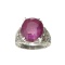 APP: 3.7k Fine Jewelry Designer Sebastian 11.15CT Ruby And Topaz Platinum Over Sterling Silver Ring