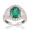 APP: 17.6k *2.66ct Emerald and 1.54ctw Diamond Platinum Ring (Vault_R12 15041)