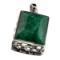 Designer Sebastian 13.90CT Rectangular Cut Green Beryl Emerald and Sterling Silver Pendant