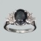 APP: 3k Fine Jewelry Designer Sebastian 2.75CT Blue Sapphire And Topaz  Platinum Over Sterling Silve