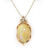 APP: 4.9k *10.13ct Opal 14K Yellow Gold Pendant/Necklace (Vault_R12 45002)