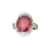 APP: 5.4k Fine Jewelry Designer Sebastian 9.26CT Ruby And Colorless Topaz Platinum Over Sterling Sil