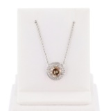 APP: 9.8k *1.11ct Fancy Brown Diamond 18K White Gold Pendant/Necklace (1.31ctw Diamonds) (Vault_R12