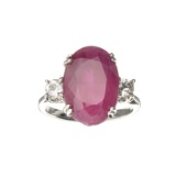 APP: 4.3k Fine Jewelry Designer Sebastian 12.71CT Ruby And Topaz Platinum Over Sterling Silver Ring