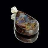 15.70CT Boulder Opal Sterling Silver Pendant