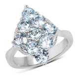APP: 0.3k Gorgeous Sterling Silver 2.88CT Blue Topaz Ring App. $280 - Great Investment - Mesmerizing
