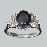 APP: 3k Fine Jewelry Designer Sebastian 2.75CT Blue Sapphire And Topaz  Platinum Over Sterling Silve