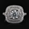 APP: 12k *1.13ct CENTER Diamond 14KT White Gold Ring (1.58ctw Diamonds) (Vault_R12 24408)