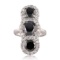 APP: 7.2k *5.58ctw Black Diamond 14K White Gold Ring (7.38ctw Diamonds) (Vault_R12 23539)