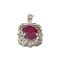 Fine Jewelry Designer Sebastian 12.40CT Oval Cut Ruby And Platinum Over Sterling Silver Pendant