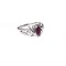 APP: 0.9k 1.32CT Marquise Cut Ruby And Platinum Over Sterling Silver Ring