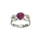 APP: 1k 1.12CT Round Cut Ruby And Topaz Platinum Over Sterling Silver Ring