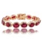 APP: 4k *42.24ctw Ruby and 0.12ctw Diamond Silver Bracelet (Vault_R12 31310)