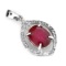 APP: 2.5k 5.11CT Ruby And Topaz Platinum Over Sterling Silver Pendant