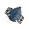 APP: 1.2k Fine Jewelry Designer Sebastian 6.11CT Pear Cut Blue Sapphire and Sterling Silver Ring