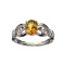 APP: 0.6k Fine Jewelry 0.86CT Oval Cut Golden Citrine Quartz And Platinum Over Sterling Silver Ring