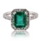 APP: 19.8k *2.38ct Emerald and 0.66ctw Diamond Platinum Ring (Vault_R12 45151)