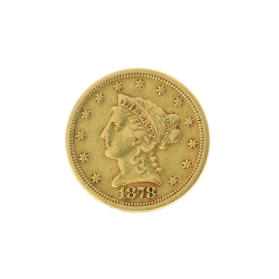 Rare 1878 $2.50 Liberty Head Gold Coin Great Investment