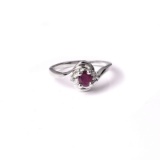 APP: 0.7k 0.47CT Ruby And Topaz Platinum Over Sterling Silver Ring