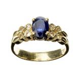 APP: 1.2k 14KT. Gold, 1.18CT Bue And White Sapphire Ring