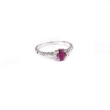 APP: 0.8k 0.67CT Ruby And Topaz Platinum Over Sterling Silver Ring