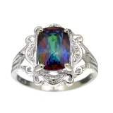 Fine Jewelry Designer Sebastian, Mystic And White Topaz Sterling Silver Ring