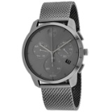 *Movado Men's Bold Round Stainless Steel Case Gunmetal  Dial Mineral Push/Pull Crown Quartz Movement