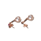 Fine Jewelry Designer Sebastian 14KT. 0.96CT Morganite, Pink Tourmaline And Diamond Dangle Earrings