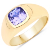 APP: 4.8k Gorgeous 14KT. Yellow Gold 1.42 Tanzanite and Diamond Ring (Vault_P)