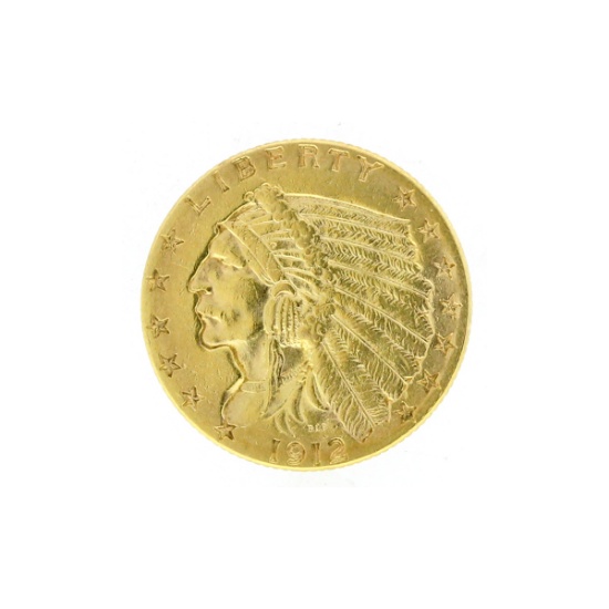 Rare 1912 $2.50 Indian Head Gold Coin Great Investment